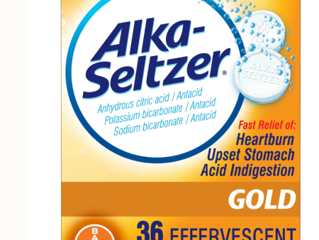 Alka-Seltzer Gold Effervescent Heartburn Relief Antacid Tablets Without Aspirin on Sale