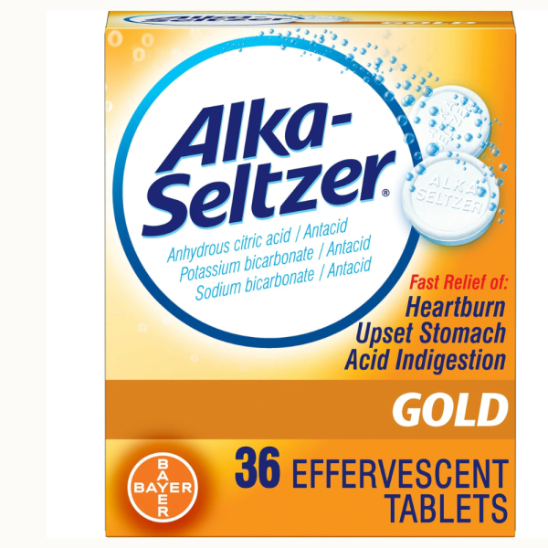 Alka-Seltzer Gold Effervescent Heartburn Relief Antacid Tablets Without Aspirin on Sale