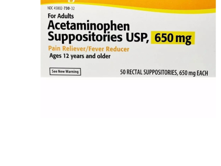 Acetaminophen Suppositories, 650 mg Pain Reliever Fever Reducer Online Sale