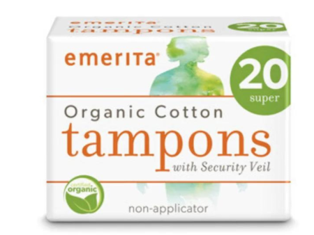 100% Organic Cotton Non-Applicator Tampons with Security Veil on Sale