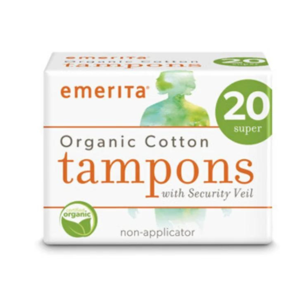 100% Organic Cotton Non-Applicator Tampons with Security Veil on Sale