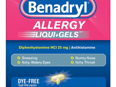 BENADRYL Allergy Antihistamine Dye-Free LIQUI-GELS with Diphenhydramine HCl 25 mg For Discount