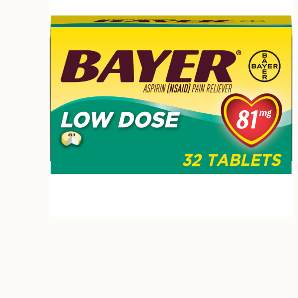 Aspirin Regimen Bayer Low Dose Pain Reliever Enteric Coated Tablets, 81mg Fashion