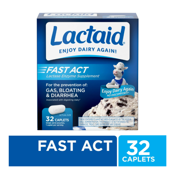 LACTAID Fast Act Lactase Enzyme Supplement Caplets Cheap