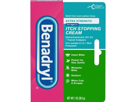 BENADRYL Itch Stopping Cream Extra Strength Itchy Skin and Rash Relief with Diphenhydramine Sale